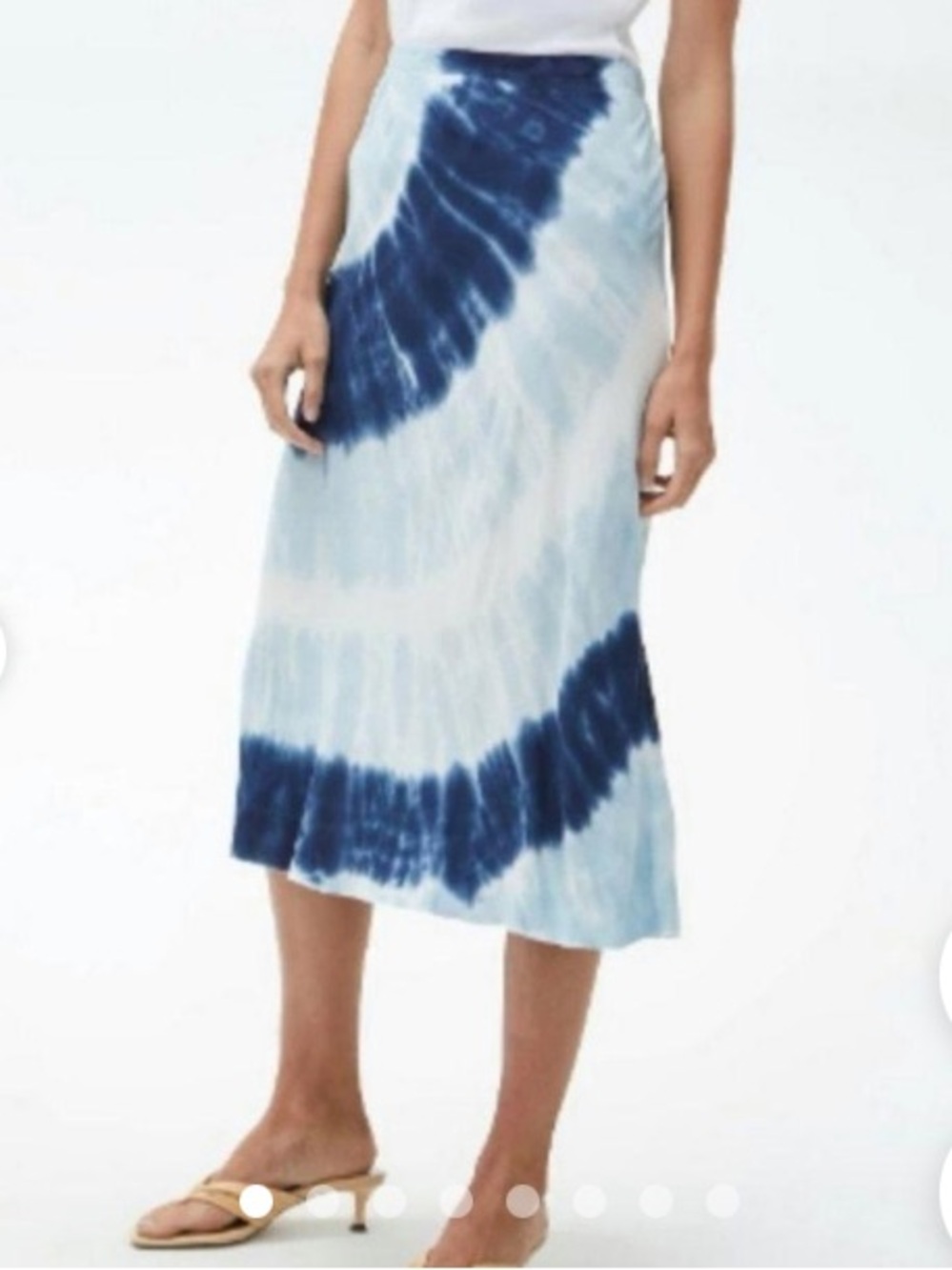 Tie-Dye Midi Skirt - Blue/White